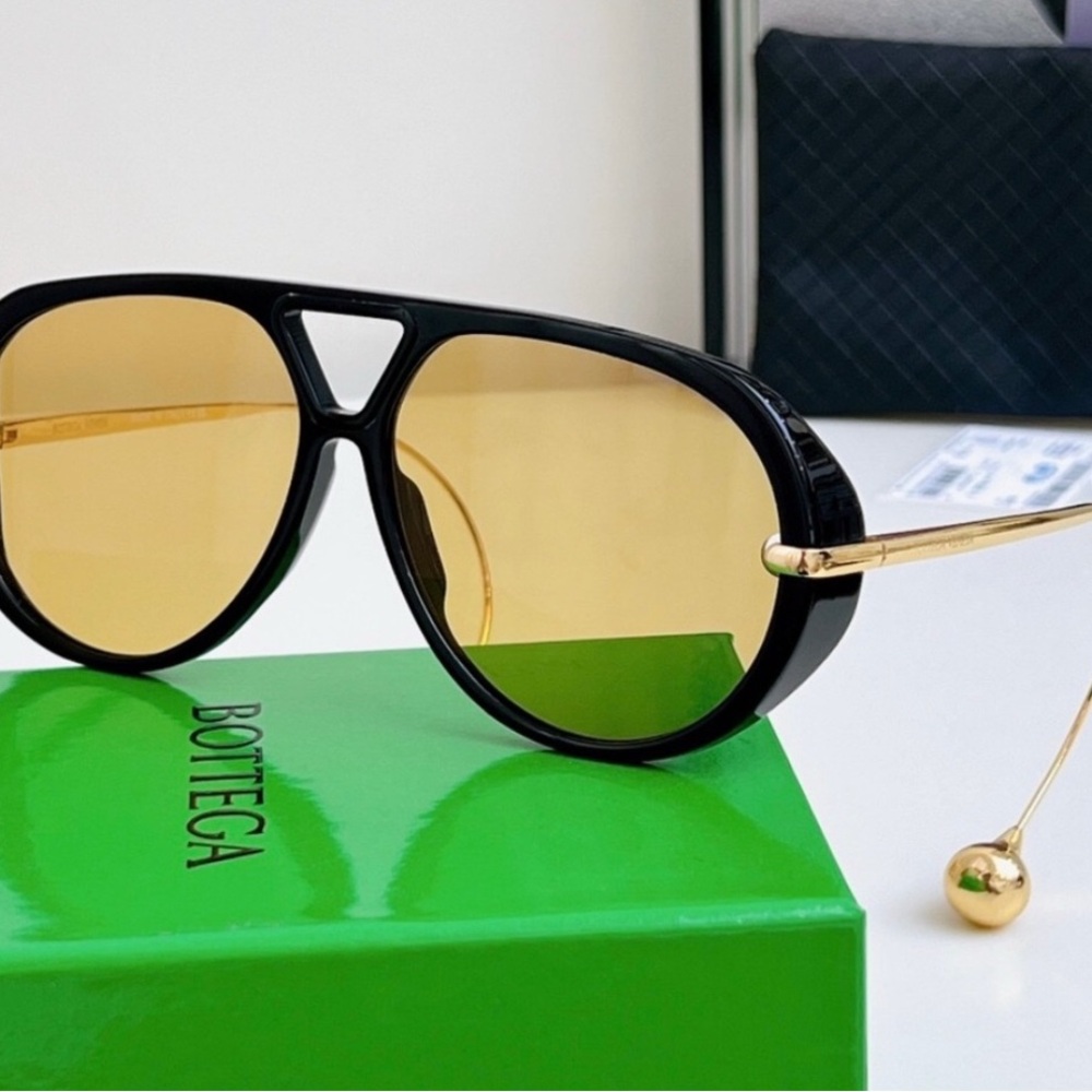 Bottega Veneta Fashion Show Drop Earring Geometrical Sunglasses, 63mm
